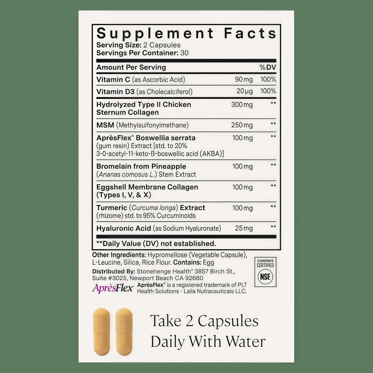 Stonehenge Health Dynamic Joint | AprèsFlex® Boswellia Comfort & Mobility Joint Supplement for Mobility Flexibility and Comfort with AprèsFlex Boswellia MSM Turmeric Bromelain Hyaluronic Acid