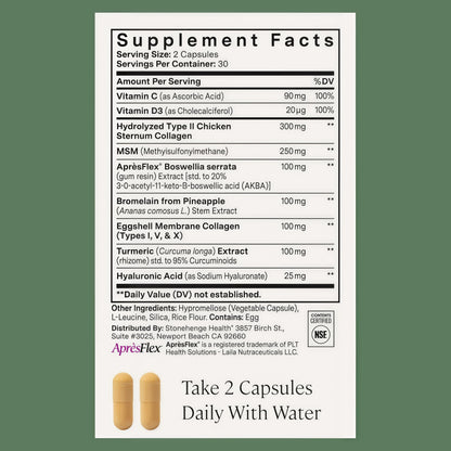 Stonehenge Health Dynamic Joint | AprèsFlex® Boswellia Comfort & Mobility Joint Supplement for Mobility Flexibility and Comfort with AprèsFlex Boswellia MSM Turmeric Bromelain Hyaluronic Acid